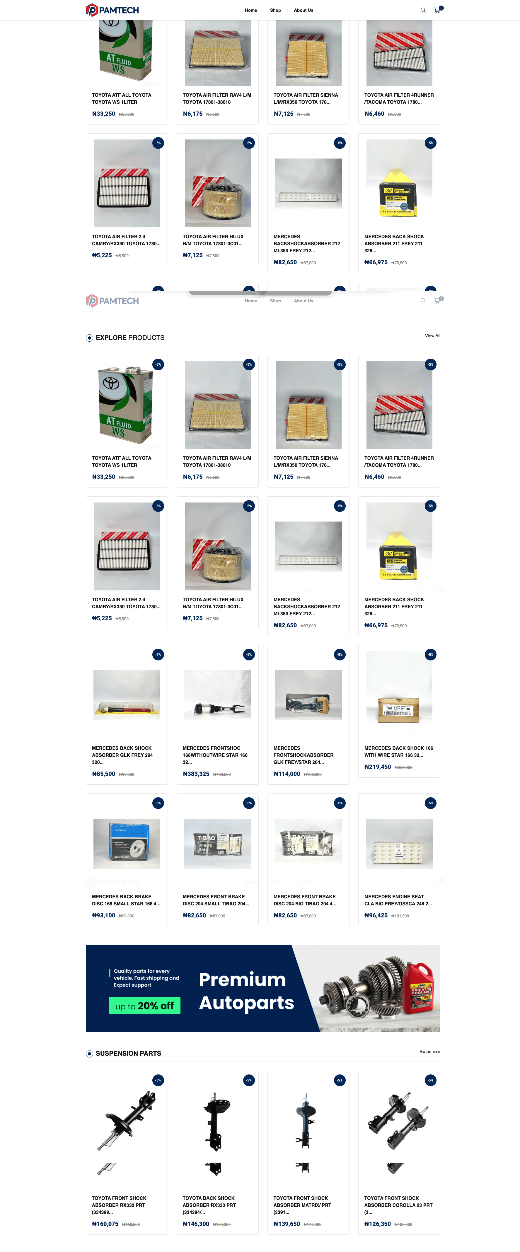 Pamtech Autoparts - E-commerce Platform