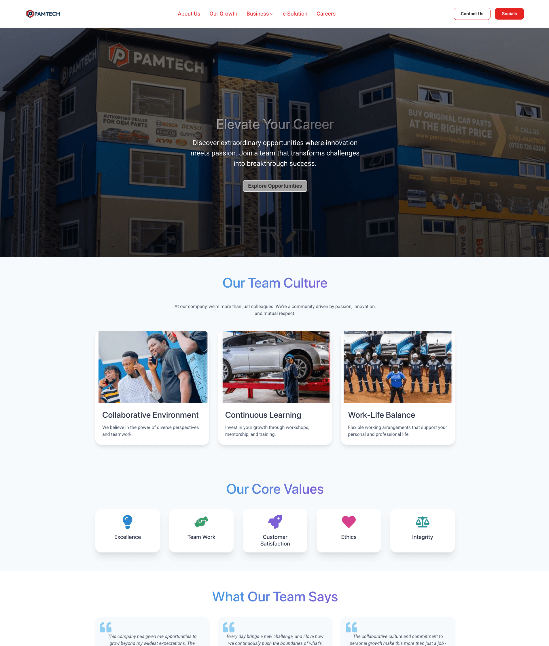 Pamtech Group - Corporate Conglomerate Website